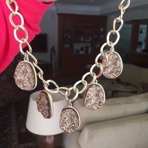 lou lou boutique Gold Stone Necklace